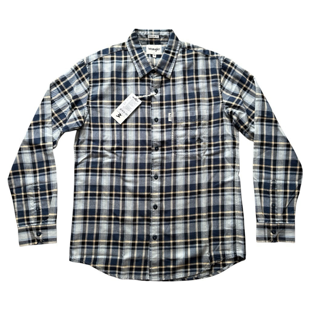 Wrangler เชิ้ตแขนยาวชาย (ลายสก็อต) ไม่ยืด ใส่สบาย ของแท้จากช็อป