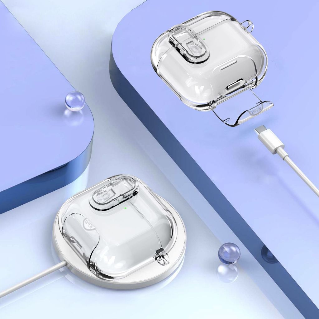 เคสแอร์พอด (Airpods4) Case Airpods Gen รุ่นที่ 4 3 2 1 Pro เคสใส ตั้งมือถือได้ เคสแอร์พอด พร้อมที่คล้อง (Model.52)