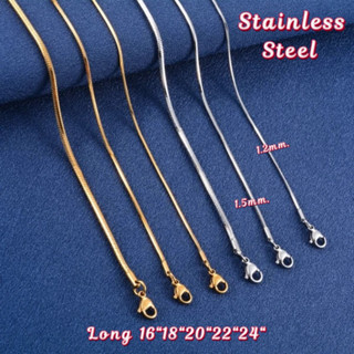 LN64 สร้อยคอลายงูแปดเหลี่ยมสแตนเลสแท้