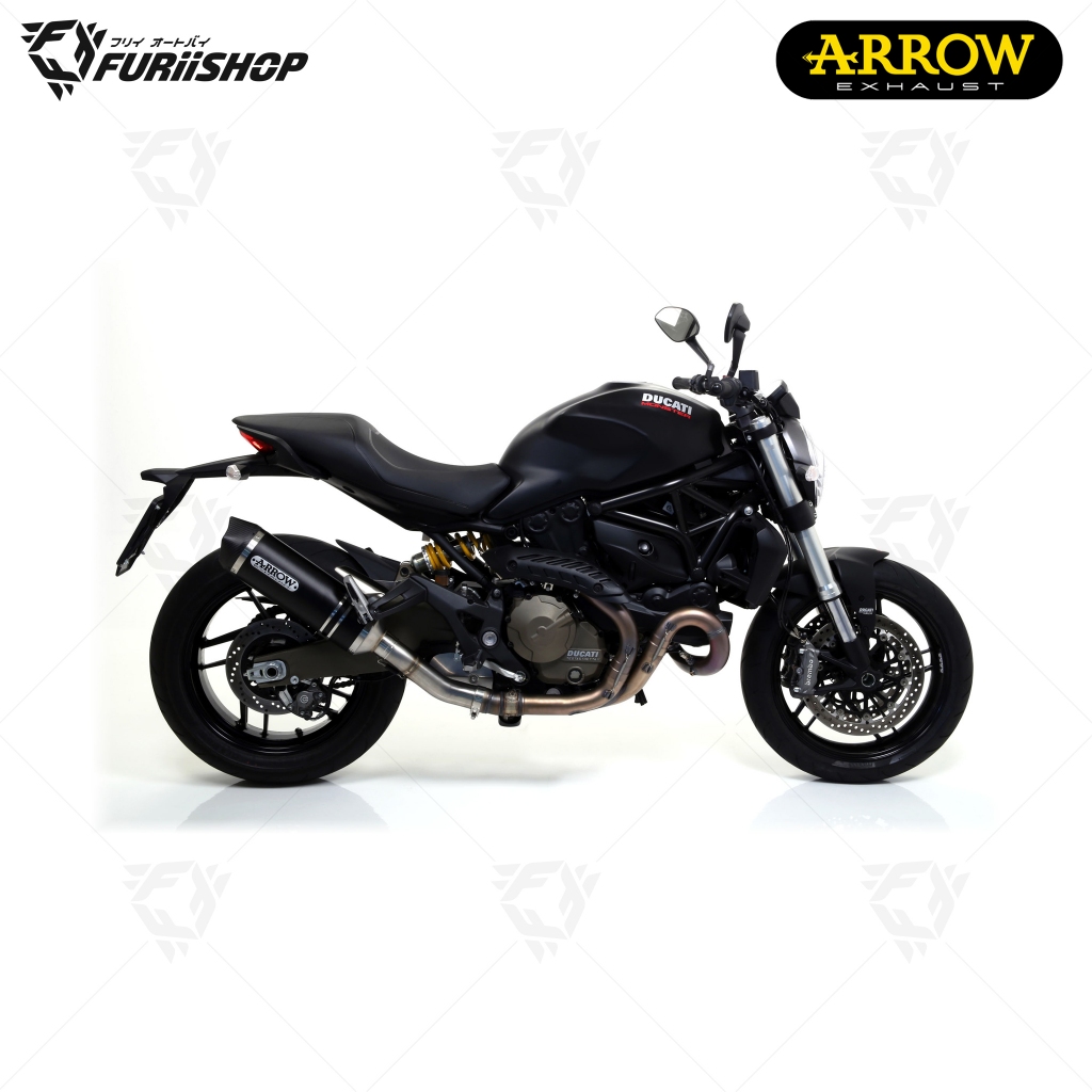 ท่อสูตร/ท่อแต่ง/ท่อไอเสีย Arrow Slip on Dark-Carbon : for Ducati Monster 821 14-17 / 18-19