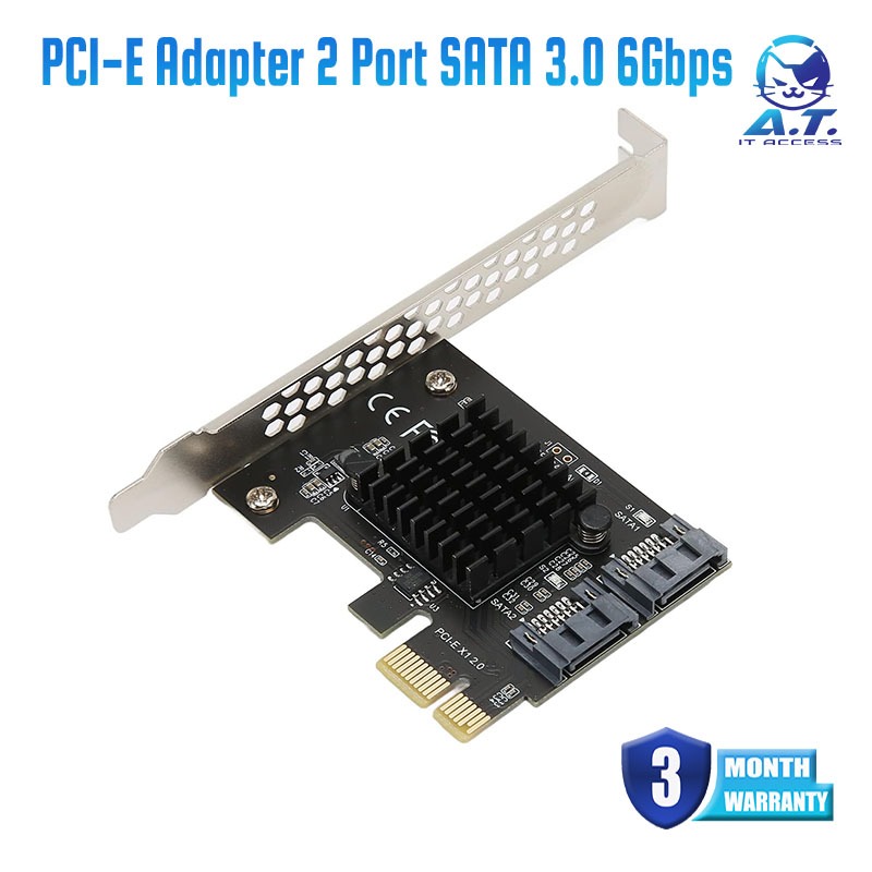 PCI-E Adapter 2 Port SATA 3.0 6Gbps Controller PCI Express X1 to SATA 3 Expansion Card Riser ASMedia