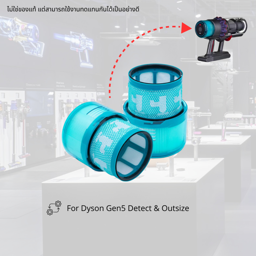 ใส้กรองเครื่องดูดฝุ่น HEPA ไดสัน V10 SV12 V11 SV14 SV15 V12 V12s V15 Gen5 Detect เกรดคุณภาพเทียบเท่าของแท้