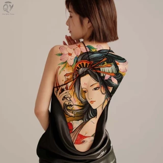 แทททู tattoo เต็มหลัง กันน้ำ รอยสัก ลายสัก ติดทน รอยสักชั่วคราวสีและสีดำ สติ๊กเกอร์แทททู