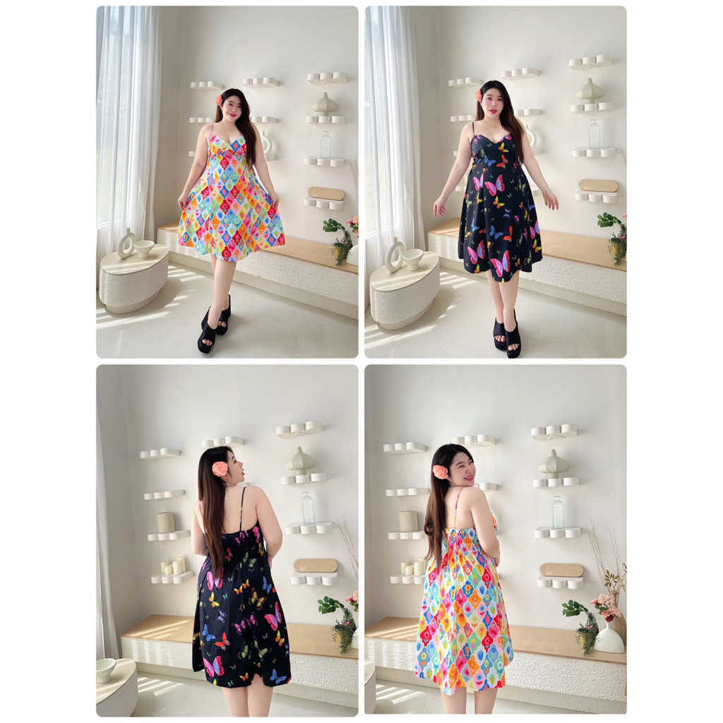 Sexy spaghetti dress เดรสสายเดี่ยวสุดน่ารักละมุนใจ อก 32-60+