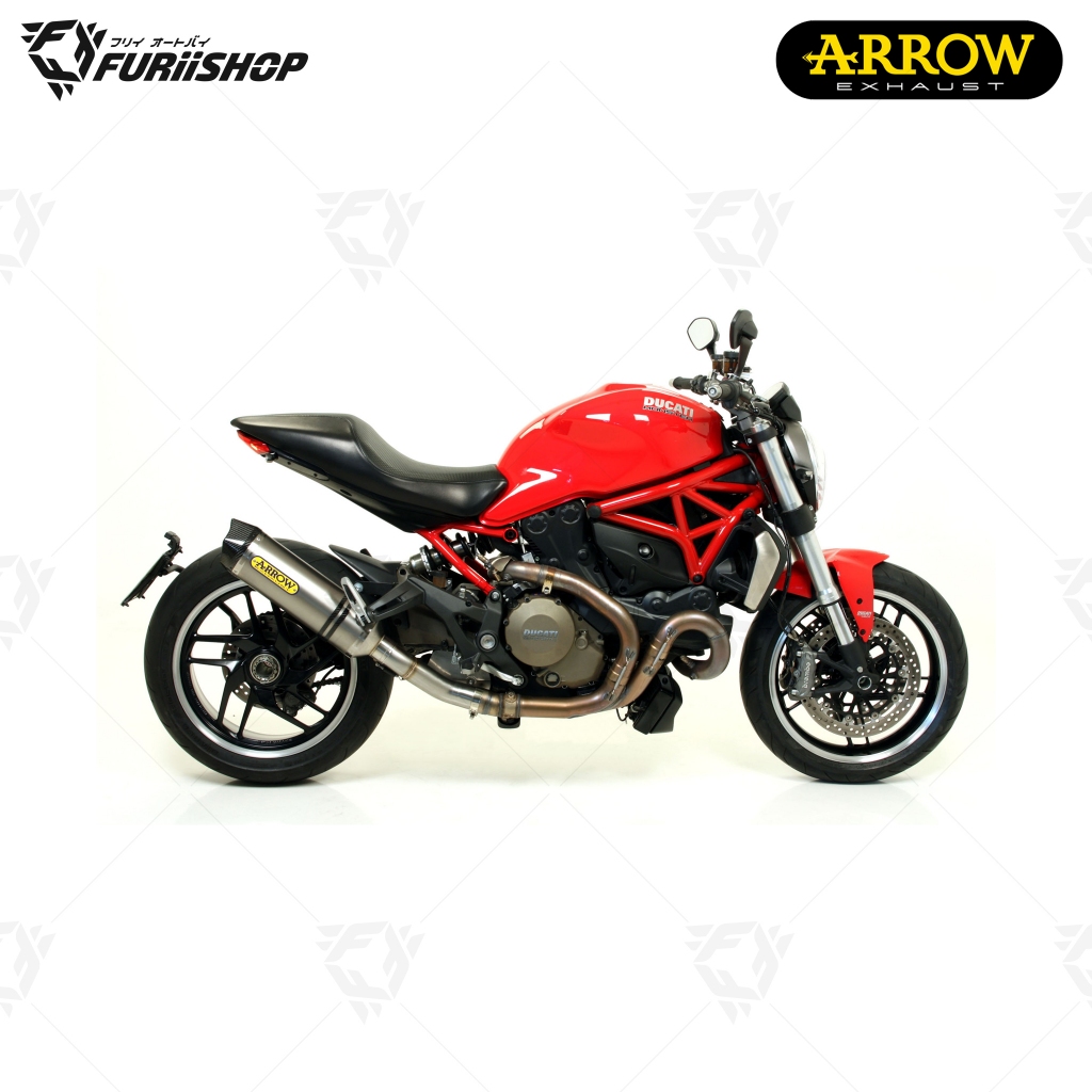 ท่อสูตร/ท่อแต่ง/ท่อไอเสีย Arrow Slip on Titanium,Carbon : for Ducati Monster 821 14-17 / 18-19