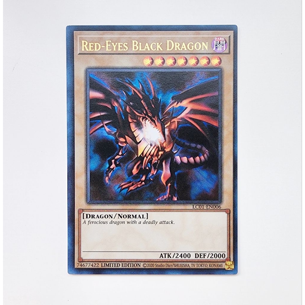 Konami Yugioh การ์ดยูกิ ลิขสิทธิ์แท้ อังกฤษ Red eyes black dragon รหัส LC01-EN006 : Ultra rare