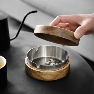 ที่เขี่ยบุหรี่ ไม้สักแท้ ที่ทิ้งบุหรี่ มี3สีให้เลือก มีฝาปิด…