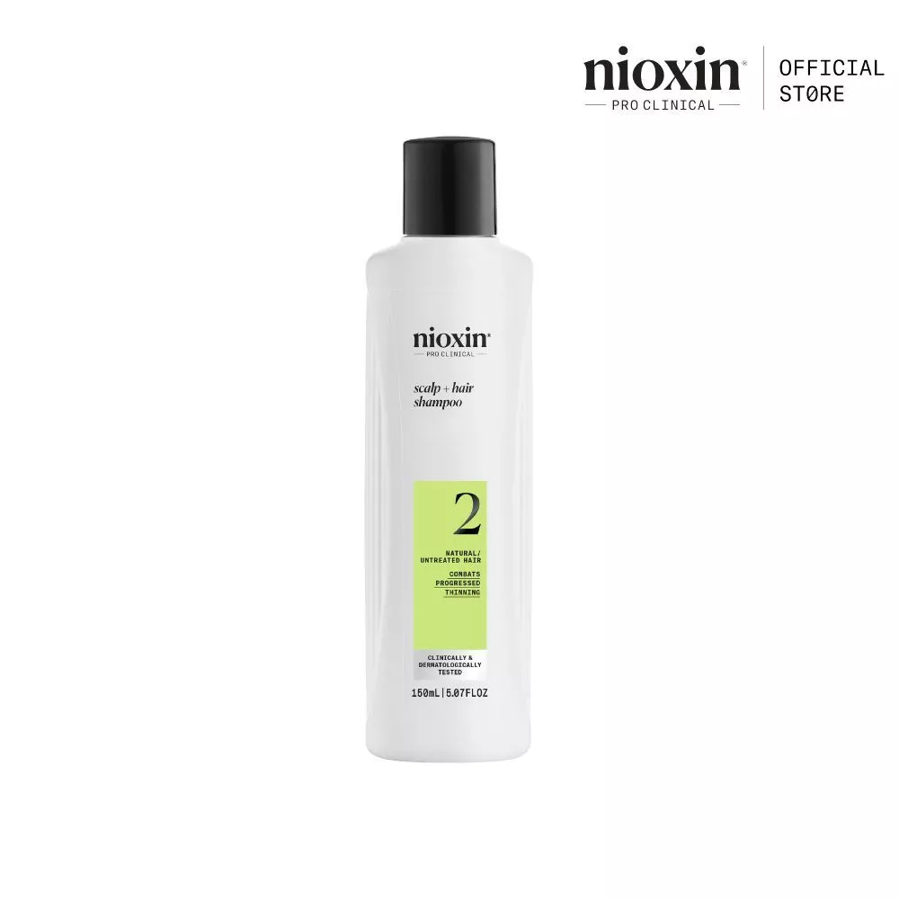 NIOXIN System 2 Shampoo สำหรับผมบางชัดเจน ผมธรรมชาติ 300ml (ไนอ๊อกซิน แชมพูลดผมขาดหลุดร่วง ทำความสะอาดหนังศีรษะ)