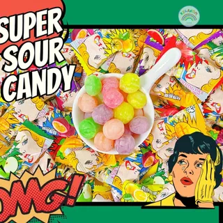 ลูกอมเปรี้ยว Superจี๊ดจ๊าด V.2 ลูกอมจี๊ดจ๊าด (1เม็ด/3g) 50-100ชิ้น Super sour Candy เปรี้ยวปรี๊ดดด! ลูกอมแก้ง่วง