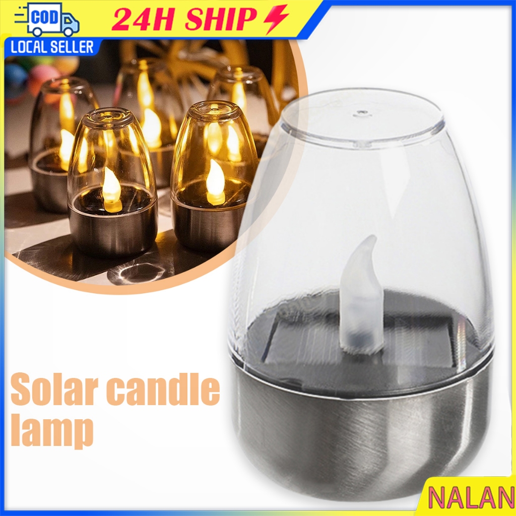 ร้านอยู่กทม.โคมไฟเทียน LED โคมไฟเทียนโซล่าเซลล์ ตะเกียง solar cell กันน้ำ สำหรับแต่งสวน ตกแต่งหน้าบ้