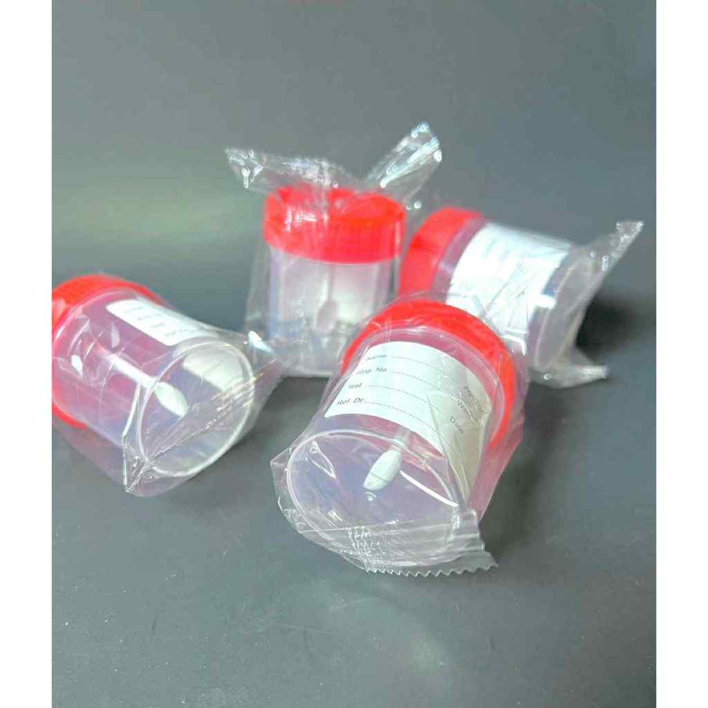 กระปุกเก็บตัวอย่าง 60ml แบบมีช้อน กระปุกเก็บอุจจาระ Stool Container (100ชิ้น/แพ็ค)