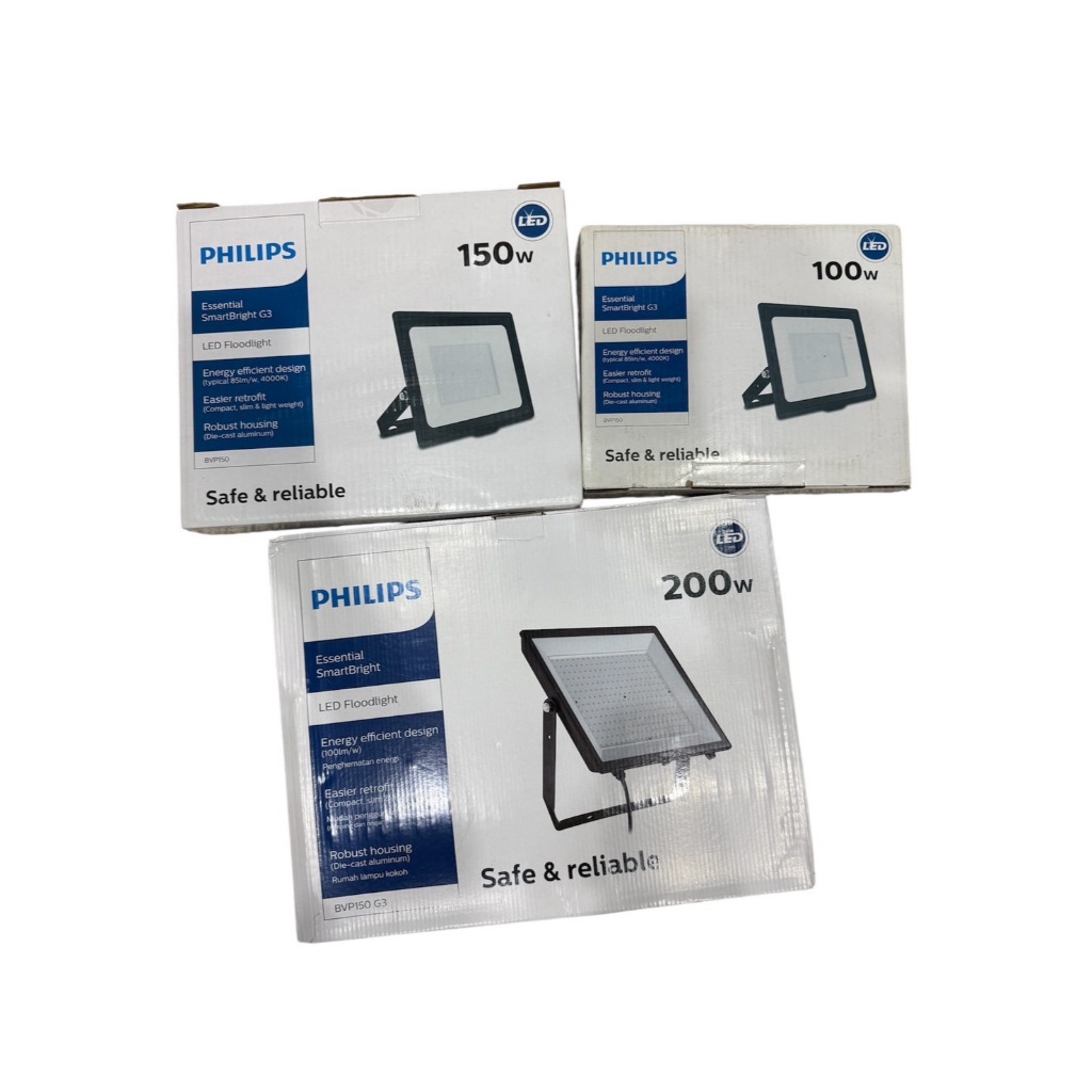 PHILIPS โคมฟลัดไลท์ สปอร์ตไลท์ SmartBright LED รุ่น BVP150 BVP151 220V 100W 150W 200W แสงขาว และ War