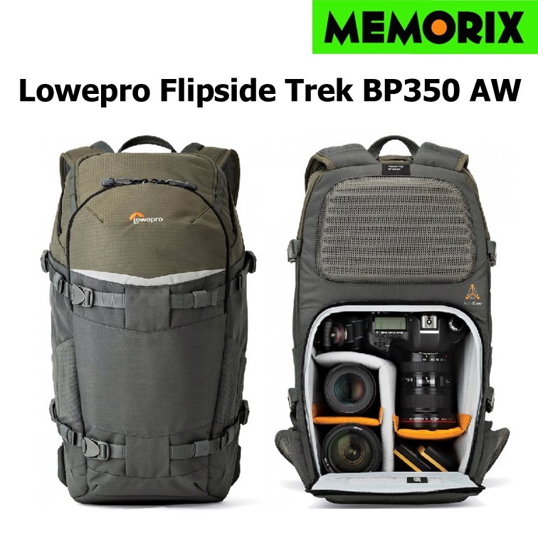 Lowepro Flipside Trek BP 350 AW  Outdoor camera backpack (Gray/Dark Green)