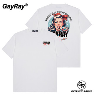 GayRay ⎰ameri girl⎱  เสื้อยืดโอเวอร์ไซส์ Cotton 100% นุ่่ม ใ…