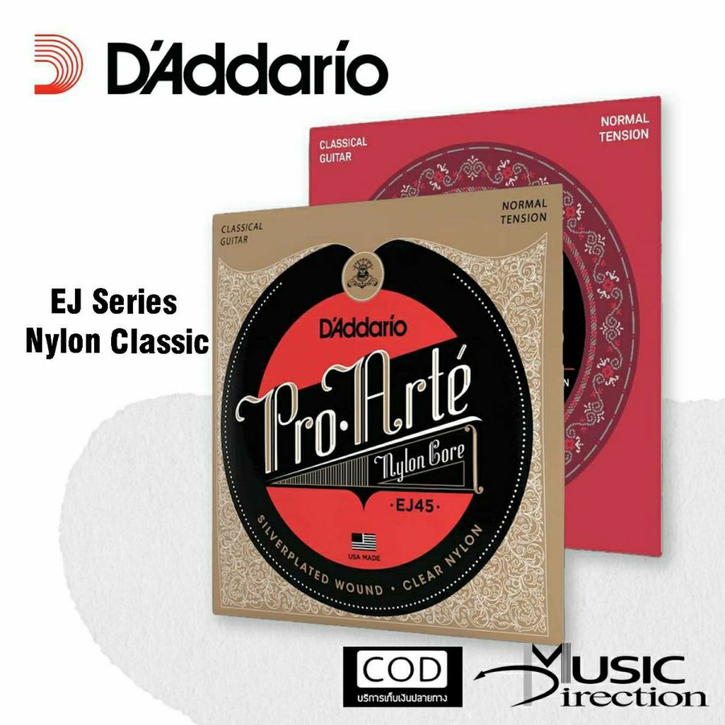 D'addario Classic strings EJ 27N | EJ45 | สายกีตาร์คลาสลิก เหมาะสำหรับเริ่มต้น Normal tension ✨มีเก็
