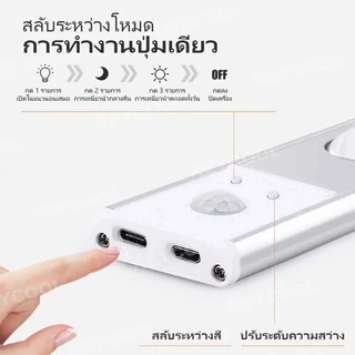 keycoolไฟ LED เซ็นเซอร์ร่างกายมนุษย์อัจฉริยะ,แถบไฟเขาตาแมวแบบชาร์จไฟได้แบบมีกาวในตัว