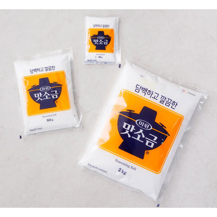 เกลือเกาหลี เกลือไม่เสิรมไอโอดีน 100g/1kg แบรนด์มีวอน MIWON SEASONING SALT 미원 맛소금