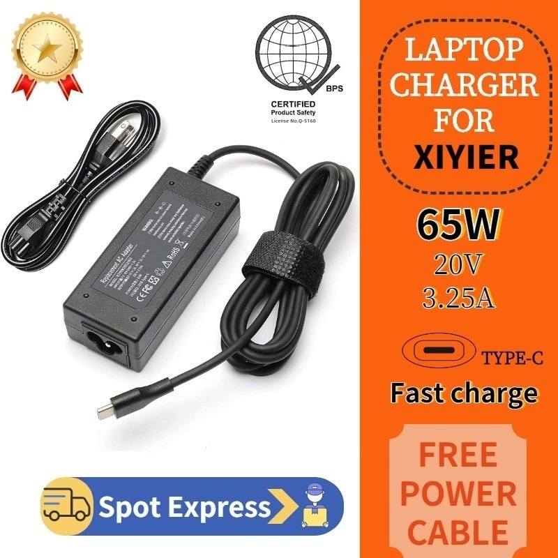 อะแดปเตอร์ชาร์จแล็ปท็อป 65W 20V 3.25A/Type C ชาร์จเร็ว,อะแดปเตอร์แปลงไฟ Lenovo, รองรับ ThinkPad USB C