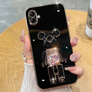 เคสโทรศัพท์ สำหรับ Samsung A07 A08 A06 4G 5G A05 A04 A03 ลายการ์ตูน น้องหมี ตั้งได้ หมุนได้ หรูหรา กันกระแทก แบบนิ่ม