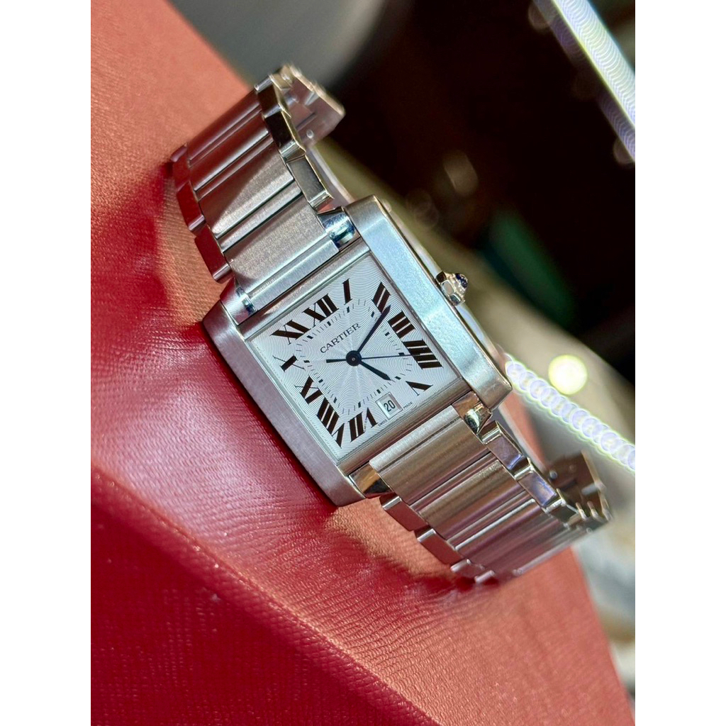 ​ Like New Cartier Tank Francaise Size Large  Silver Dial 28mm