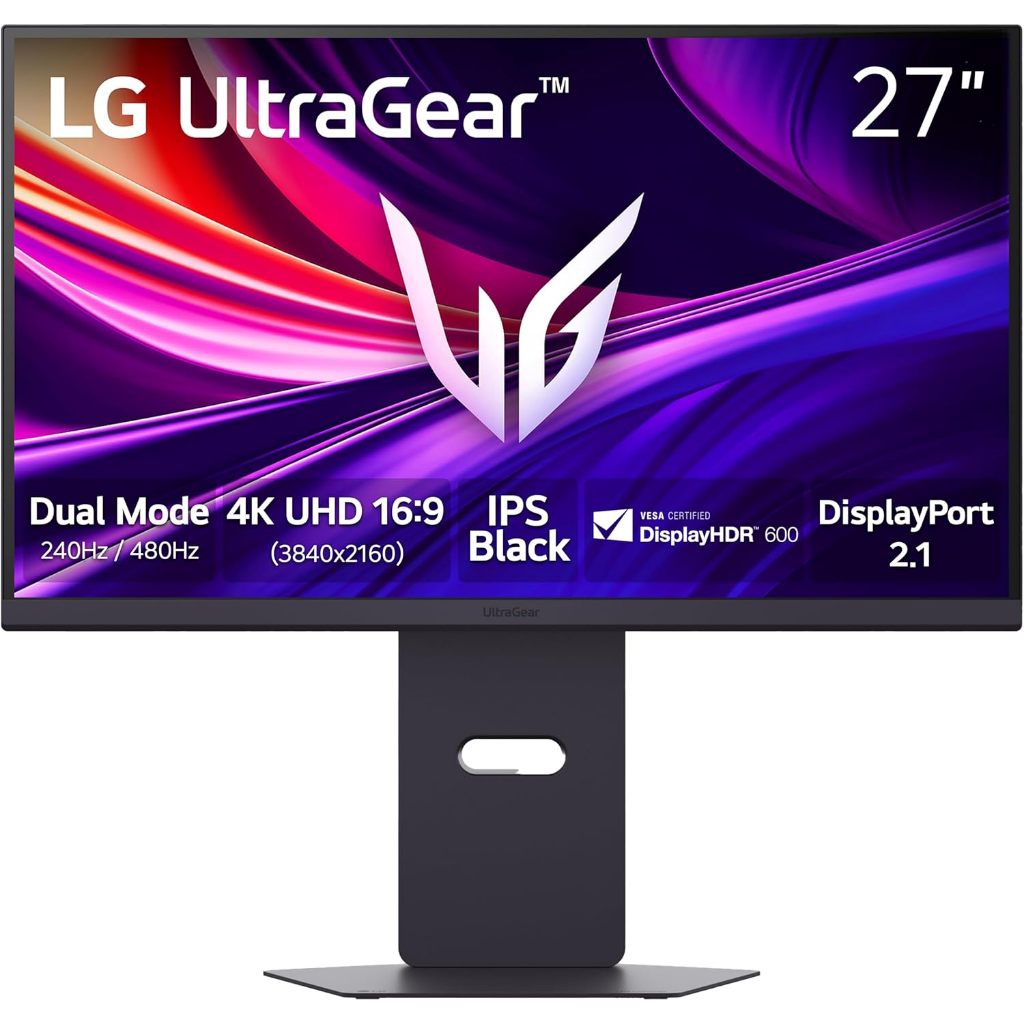 LG 27G850A-B 27-inch Ultragear 4K UHD IPS Gaming Monitor, Dual-Mode 240Hz, 1ms, DisplayHDR 600, HDMI