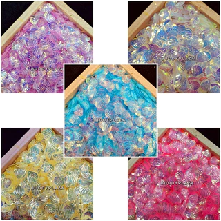 เลื่อมเปลือกหอย เปลือกหอย DIY เกล็ดปลาเทียมแต่งหน้า เกล็ดปลาเทียมตกแต่ง8g.ประมาณ140- 150 ชิ้น/เลื่อมหูช้าง20g