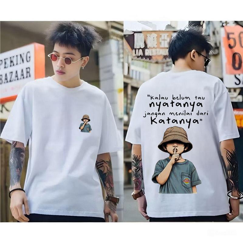 เสื้อยืดพิมพ์ลาย Oversize เสื้อยืดสไตล์เกาหลี เสื้อยืดผู้ชายผู้หญิง ผ้าฝ้าย 100%