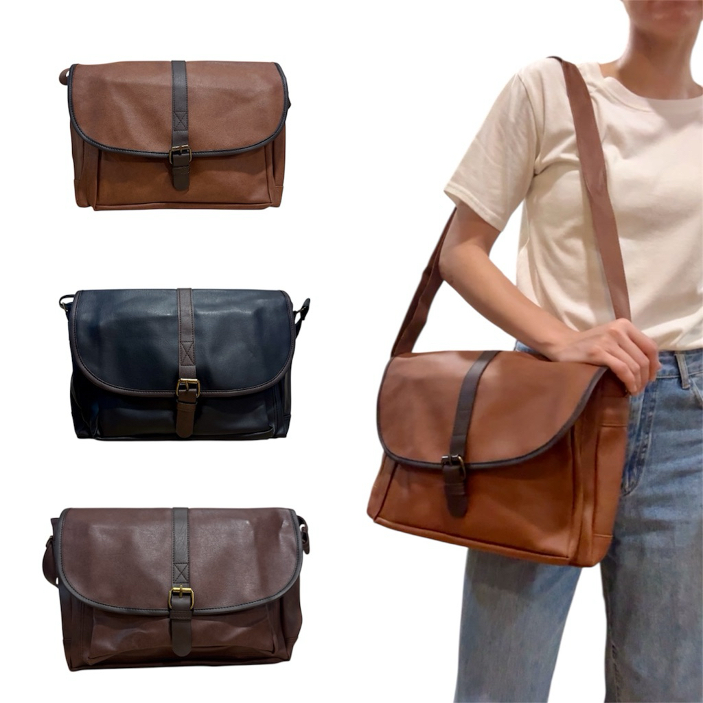 HEAPER Charlie กระเป๋าสะพายข้างใส่เอกสาร ใส่ Laptop 14 นิ้ว กระเป๋าหนังผู้ชาย