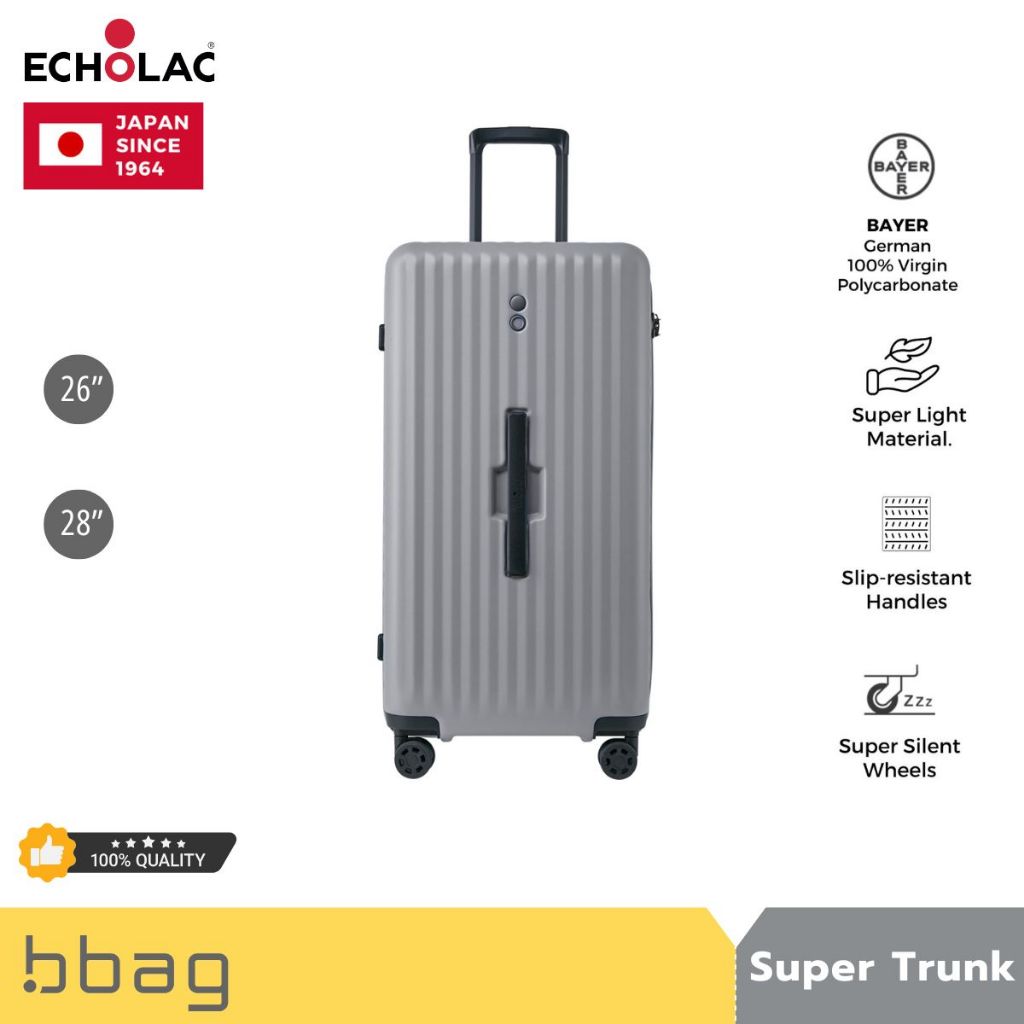 Echolac กระเป๋าเดินทาง Super Trunk 26/28 นิ้ว รุ่น PC183K PC Makrolon ล้อเงียบ Whisper8trac TSA Lock
