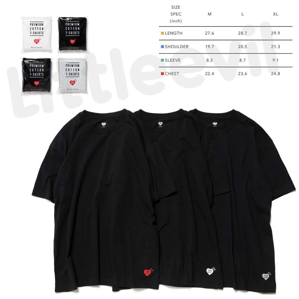 🇯🇵Human Made (ของแท้ 100% จากshop JP) Premium Cotton T-Shirt เสื้อยืดแขนสั้นเนื้อผ้านุ่ม ใส่สบาย (ขายแยกชิ้น)