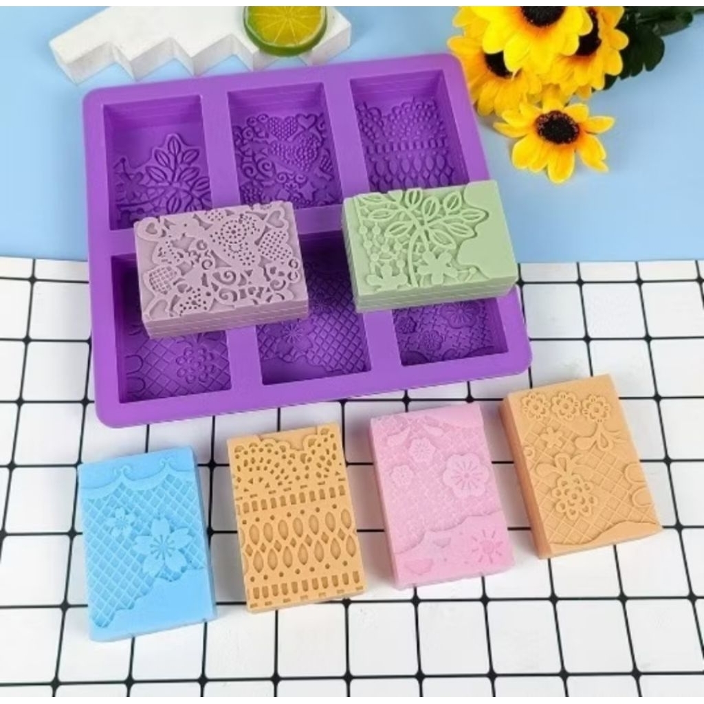00130 แม่พิมพ์สบู่ 100 กรัม แม่พิมพ์ดอกไม้ 3D ขนาด 5.5×8 สูง 2.6 ซม.