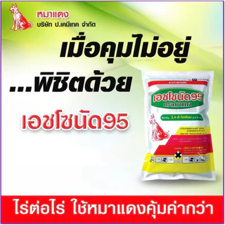 เอชโซนัด 95 ขนาด 1กิโลกรัม(หมาแดงผง)2,4-ดี โซเดียมซอลต์ 95% ดูดซึมกำจัดหญ้าใบกว้างและกก