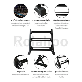 จัดส่งทันที💪ชั้นวางดัมเบล3ชั้น Rack Dumbell วางดัมเบลที่บ้านสามชั้นสำหรับ อุปกรณ์ออกกำลังกายชั้น เหล็กหนา รับน้ำหนักมากT