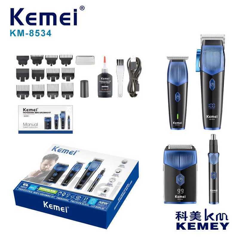 Kemei แบตเตอเลี่ยนตัดผม รุ่นKM-8534 แบบไร้สาย  ครบชุด ที่โกนหนวด กำจัดขนจมูก สินค้าคุณภาพ พร้อมส่ง สินค้ามาใหม่