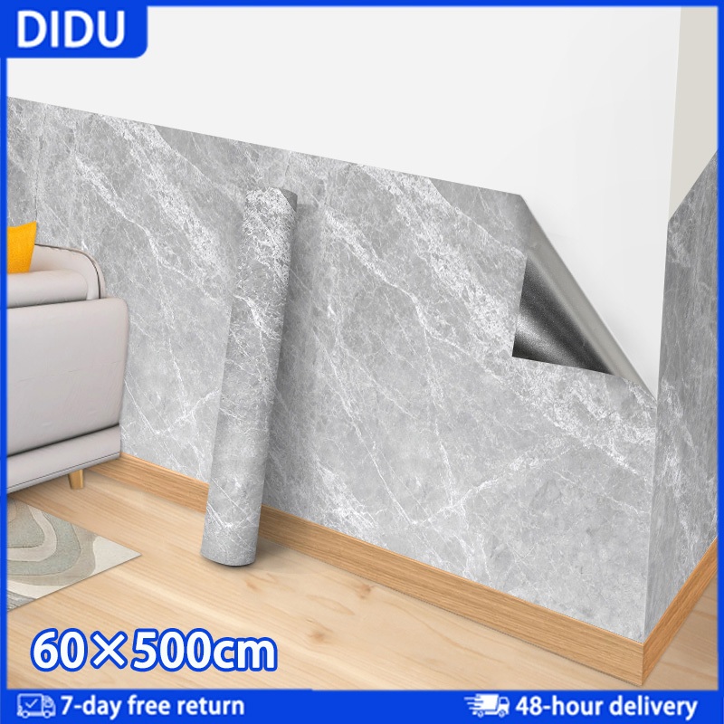 พร้อมส่ง🌈สติ๊กเกอร์ฟอยล์ self adhesive Wallpaper กันน้ำมันกระเด็น ใช้สำหรับติดผนังห้องครัว