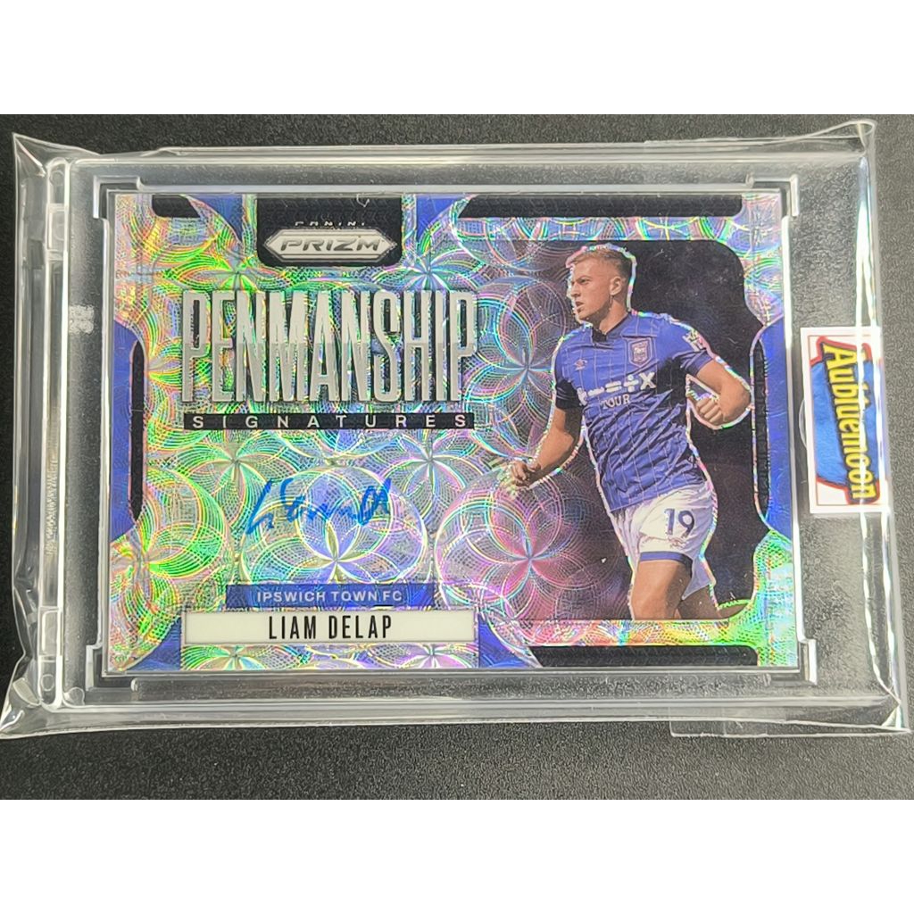 การ์ดลายเซ็นนักฟุตบอล Liam Delap รุ่น Panini Prizm Penmanship Choice 2024/2025