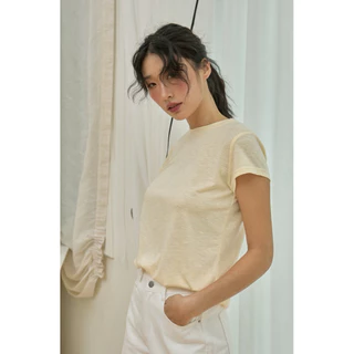 Madison top เสื้อค้อตตอน คอกลม ผ้าสลาฟแท้ basicselected