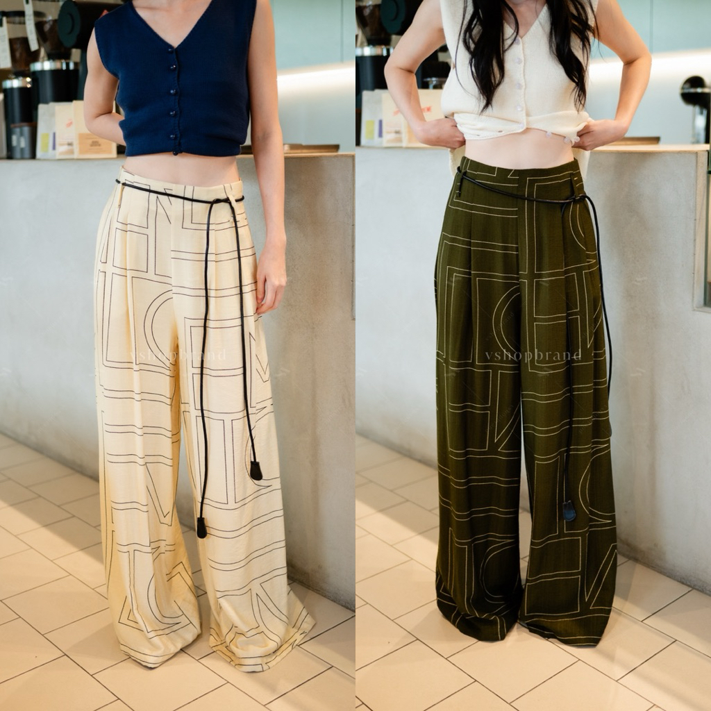 6670-2 กางเกงขายาวลายวงกต+เชือก Vshop