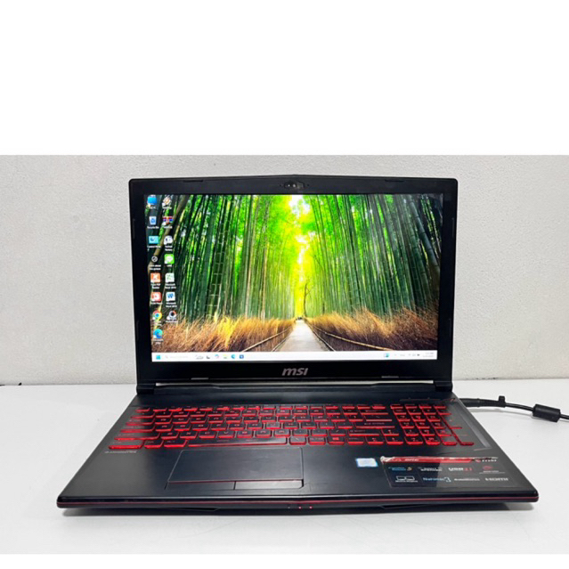 โน๊ตบุ๊ค Notebook มือสอง MSI Core i7 Gen8 Ram8G M.2 256G Nvme การ์ดจอ GTX 1060 6G  ฟรีเมาส์ไร้สาย แบ