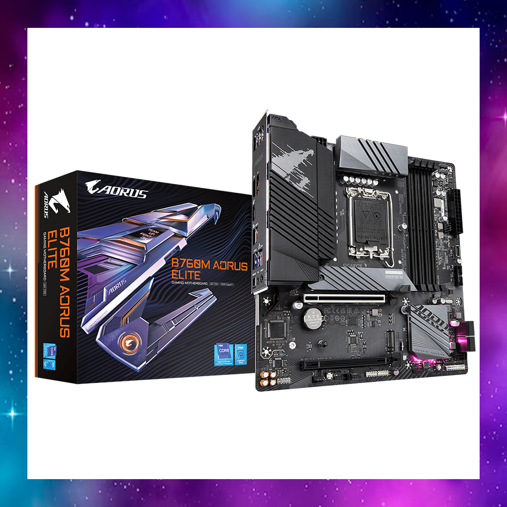 MAINBOARD (เมนบอร์ด) GIGABYTE B760M AORUS ELITE DDR5 GEN12-13-14 LGA 1700 ใช้งานปกติ ประกัน7/2570