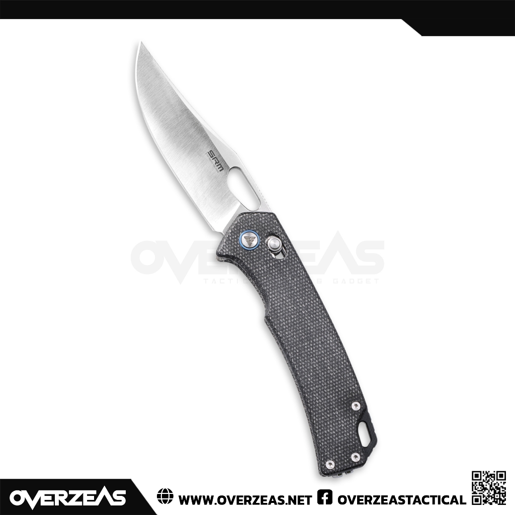 มีดพับ SRM Retreiver Ambi Lock Black Micarta (10Cr15CoMoV 3.5" Satin),9203-MB