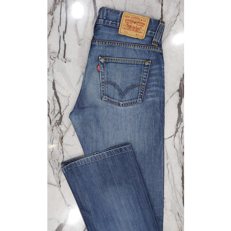 กางเกงยีนส์ มือสอง forลีวาย รุ่น512 เอว33 ยาว32 ขาม้า กระดุม  (B26) (BL)