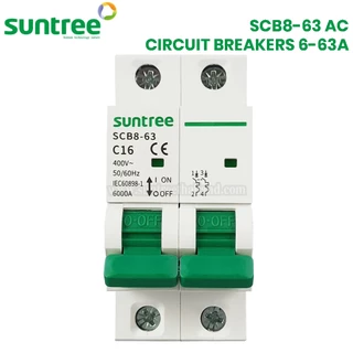Suntree SCB8-63 AC Circuit Breaker MCB 2P 400V ตัวเลือก 16A 20A 25A 32A 40A 50A 63A เบรกเกอร์ เบรกเกอร์โซล่าเซลล์