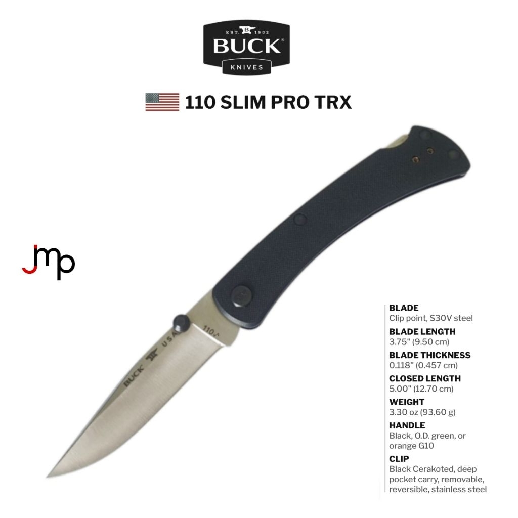 มีดพก BUCK KNIVES แท้ รุ่น 110 Slim Pro TRX ที่ถูกปรับปรุงมาจาก Slim Pro รุ่นเก่า เหล็ก S30V ผลิตในอ