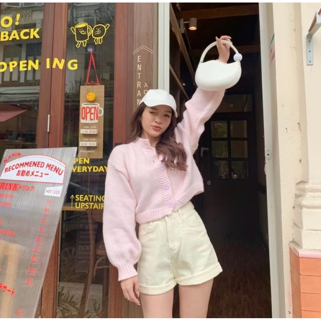 cardigan ร้าน 3pcs.basket สีชมพู