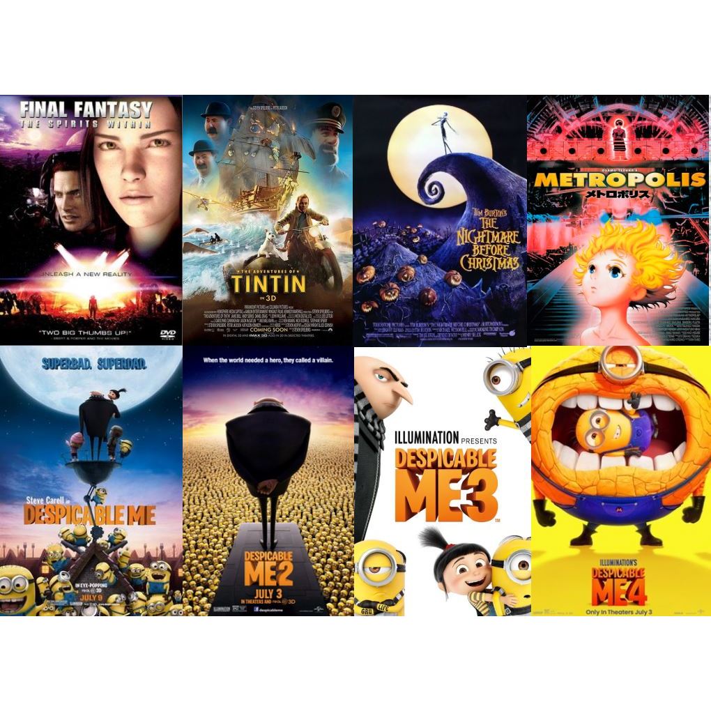 Flash Drive 64 Gb Animation Vol.7 Final Fantasy The Spirit Within_Tintin_Despicable Me 1080p และ 4K
