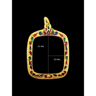 กรอบพระ กรอบหลวงพ่อปานลงยา พับหลัง งานทองอิตาลี 2.6*3.1 ซม. …