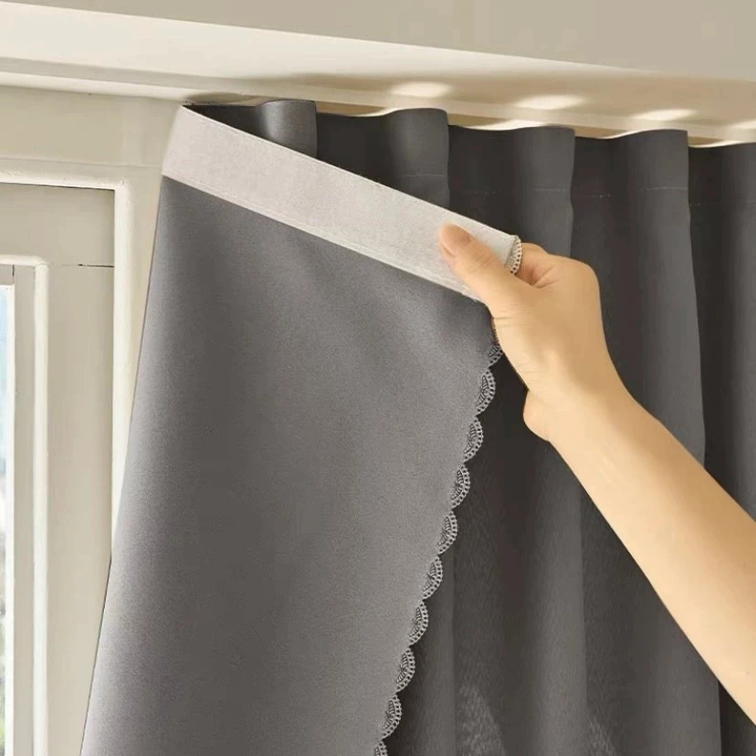 ผ้าม่านตีนตุ๊กแก ผ้าม่าน กันแสงUV100% ผ้าม่านกันแสง กันความร้อน กันน้ำ สไตล์มินิมอล ม่านประตู ติดตั้งง่าย ไม่ต้องเจาะ - รูปที่ 5