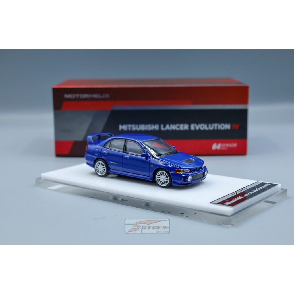MOTORHELIX 1/64 Mitsubishi Lancer Evolution IV Icelle Blue