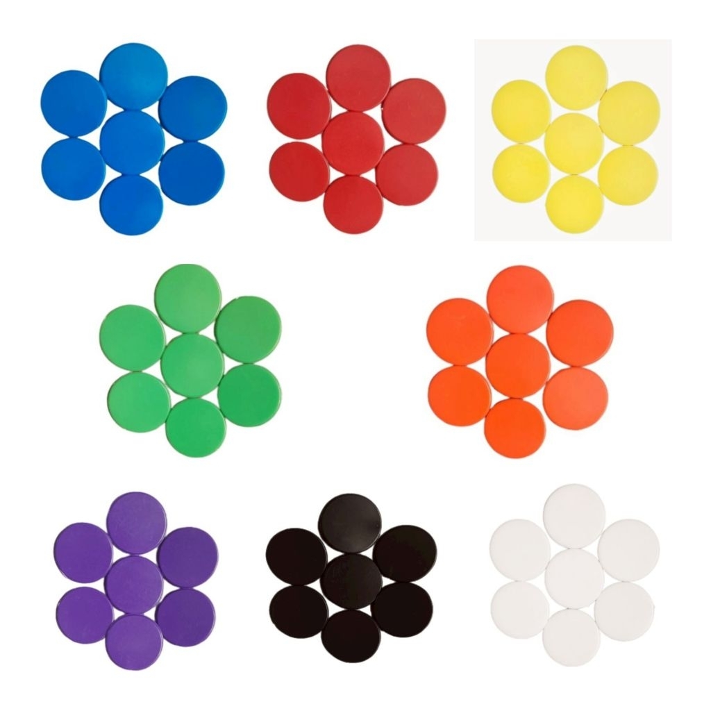 ชิปบิงโกสีทึบ ขนาด 19 mm. หนา 1.2 mm. 1 ห่อ 50 ชิ้น  เหรียญเล่นเกม  สำหรับครอบครัวและเพื่อนๆ